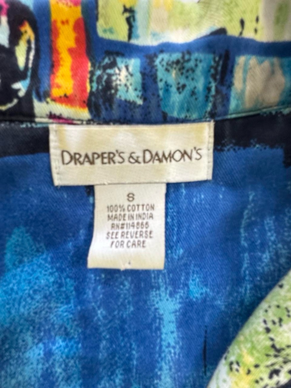 Drapers & Damons Van Gogh Cafe Inspired Cotton Jacket Art-to-Wear S Unique Chic - Picture 4 of 6